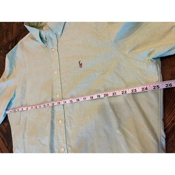 Ralph Lauren Classic Button Up Spring Green Shirt Men 17 35/36 Preppy Wedding - Picture 4 of 10